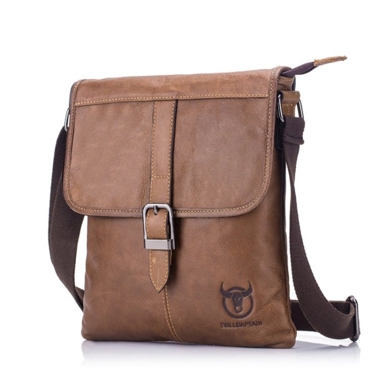 BULL CAPTAIN 034 Men Leather Shoulder Bag Sports Outdoor First-Layer Cowhide Bag(Brown) Secondary image
