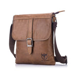 BULL CAPTAIN 034 Men Leather Shoulder Bag Sports Outdoor First - Layer Cowhide Bag(Brown) - British D'sire