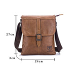 BULL CAPTAIN 034 Men Leather Shoulder Bag Sports Outdoor First - Layer Cowhide Bag(Brown) - British D'sire