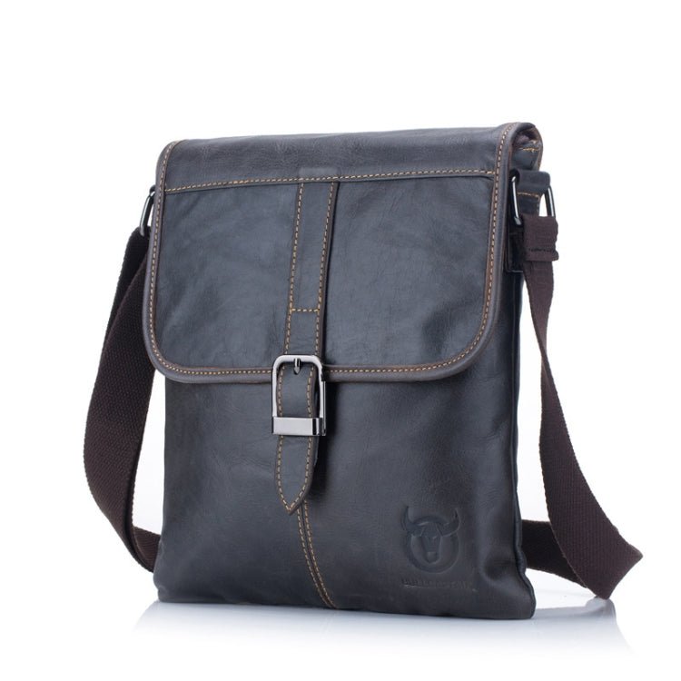 BULL CAPTAIN 034 Men Leather Shoulder Bag Sports Outdoor First-Layer Cowhide Bag(Iron Blue) Secondary image