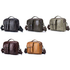 BULL CAPTAIN 036 Men Leather Shoulder Bag Retro First - Layer Cowhide Messenger Bag(Beige) - British D'sire