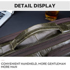 BULL CAPTAIN 036 Men Leather Shoulder Bag Retro First - Layer Cowhide Messenger Bag(Beige) - British D'sire