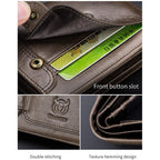 BULL CAPTAIN 037 First - Layer Cowhide Men Leather Wallet Driver License Coin Purse(Brown) - British D'sire