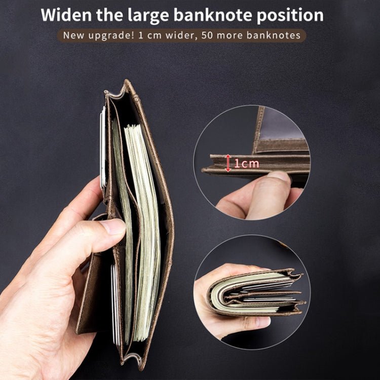 BULL CAPTAIN 037 First - Layer Cowhide Men Leather Wallet Driver License Coin Purse(Yellow Brown) - British D'sire