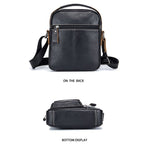 BULL CAPTAIN 037 First - Layer Cowhide Messenger Bag Male Soft Leather Shoulder Bag(Black) - British D'sire