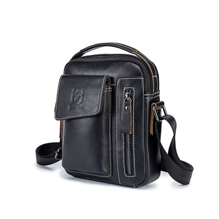 BULL CAPTAIN 037 First-Layer Cowhide Messenger Bag Male Soft Leather Shoulder Bag(Black) Secondary image