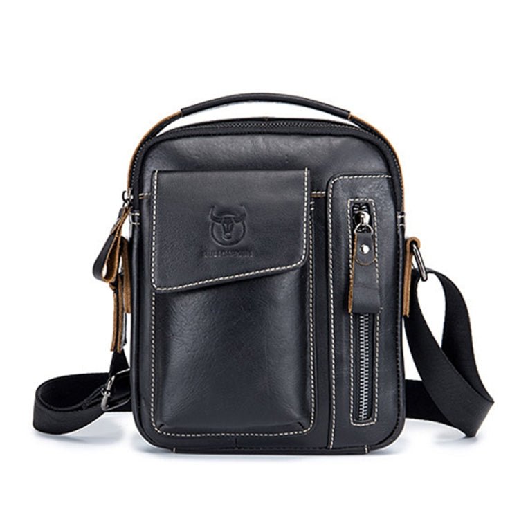 BULL CAPTAIN 037 First - Layer Cowhide Messenger Bag Male Soft Leather Shoulder Bag(Black) - British D'sire Main image