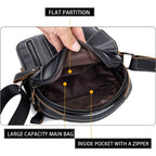 BULL CAPTAIN 037 First - Layer Cowhide Messenger Bag Male Soft Leather Shoulder Bag(Chestnut Brown) - British D'sire