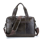 BULL CAPTAIN 042 Men Leather Single - shoulder Messenger Bag Cowhide Handheld Briefcase(Yellow Brown) - British D'sire