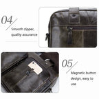 BULL CAPTAIN 042 Men Leather Single - shoulder Messenger Bag Cowhide Handheld Briefcase(Yellow Brown) - British D'sire