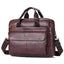 BULL CAPTAIN 046 Men Leather Briefcase First - Layer Cowhide Computer Handbag(Brown) - British D'sire