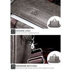 BULL CAPTAIN 046 Men Leather Briefcase First - Layer Cowhide Computer Handbag(Brown) - British D'sire