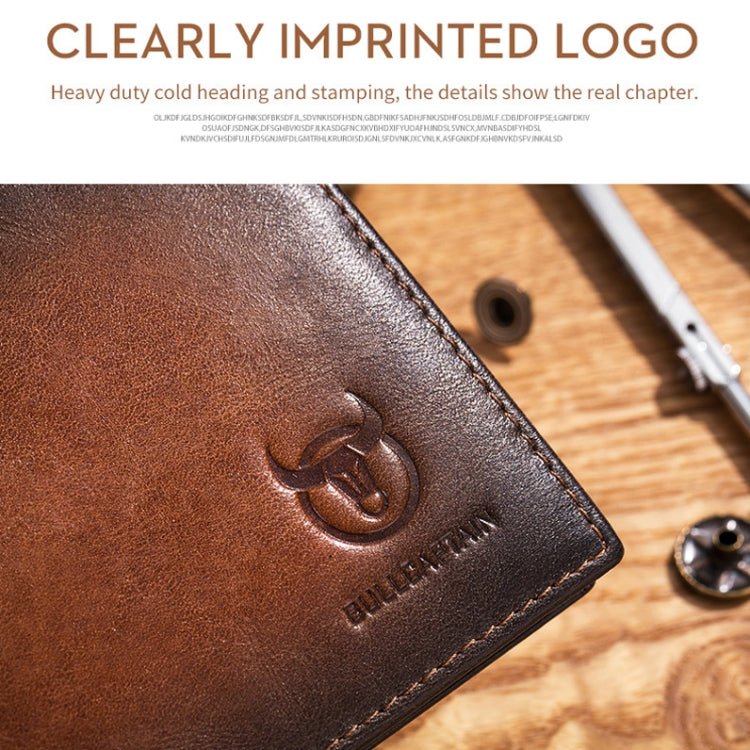 BULL CAPTAIN 05 Men Leather Wallet Anti - Theft Multi - Card Bit Soft Cowhide Wallet, Colour: Red - British D'sire