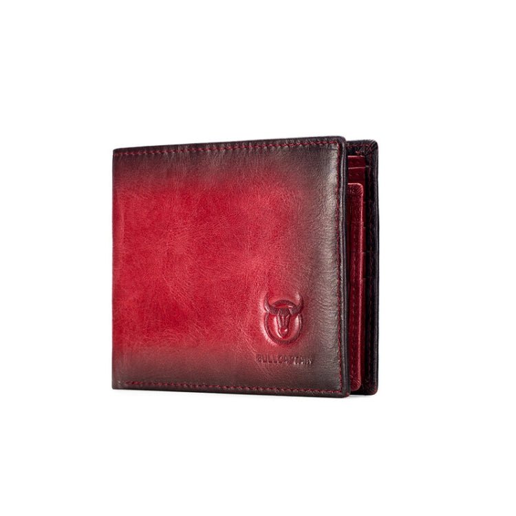 BULL CAPTAIN 05 Men Leather Wallet Anti - Theft Multi - Card Bit Soft Cowhide Wallet, Colour: Red - British D'sire Main image