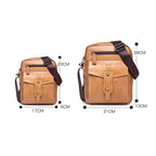 BULL CAPTAIN 053 Men Messenger Bag Cowhide Large Capacity Briefcase, Specification：Large (Black) - British D'sire