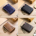 BULL CAPTAIN 474 Multifunctional Leather Coin Purse Hanging Waist Anti - Brush Key Bag, Colour: Blue - British D'sire