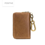 BULL CAPTAIN 474 Multifunctional Leather Coin Purse Hanging Waist Anti - Brush Key Bag, Colour: Yellow Brown - British D'sire