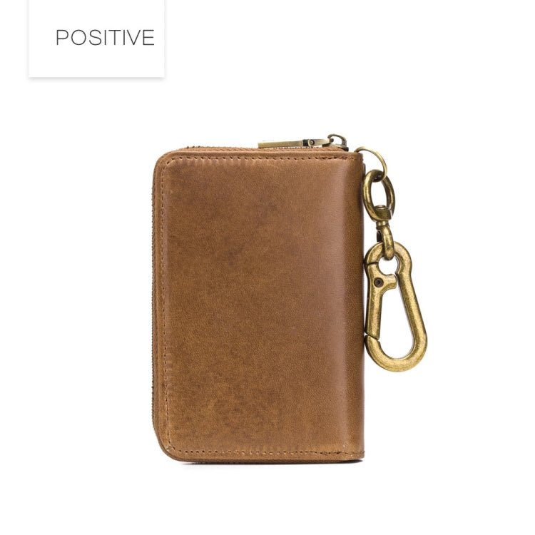 BULL CAPTAIN 474 Multifunctional Leather Coin Purse Hanging Waist Anti - Brush Key Bag, Colour: Yellow Brown - British D'sire