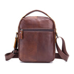BULL CAPTAIN 777 Men Leather Shoulder Bag First - Layer Cowhide Retro Large Capacity Satchel(Brown) - British D'sire