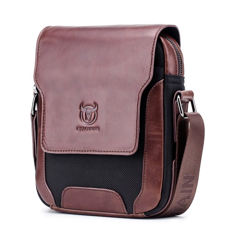 BULL CAPTAIN 999 Men Leather Diagonal Bag First - Layer Cowhide Multi - Function Shoulder Bags(Brown) - British D'sire