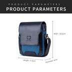 BULL CAPTAIN 999 Men Leather Diagonal Bag First - Layer Cowhide Multi - Function Shoulder Bags(Navy Blue) - British D'sire