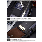 BULL CAPTAIN 9999 Leather Men Chest Bag First - Layer Cowhide Casual Shoulder Bag, Colour: Blue Black - British D'sire