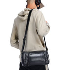 BULL CAPTAIN HKDJB - 001 Cowhide Messenger Bag Sports Men Single - shoulder Bag, Colour: Black - British D'sire