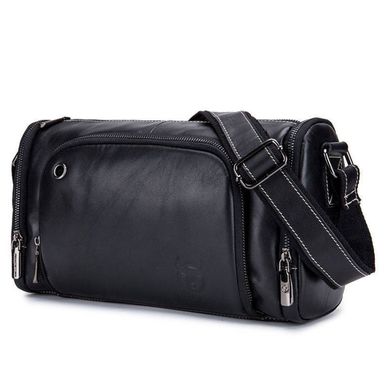 BULL CAPTAIN HKDJB - 001 Cowhide Messenger Bag Sports Men Single - shoulder Bag, Colour: Black - British D'sire Main image