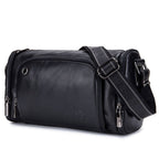 BULL CAPTAIN HKDJB - 001 Cowhide Messenger Bag Sports Men Single - shoulder Bag, Colour: Black - British D'sire
