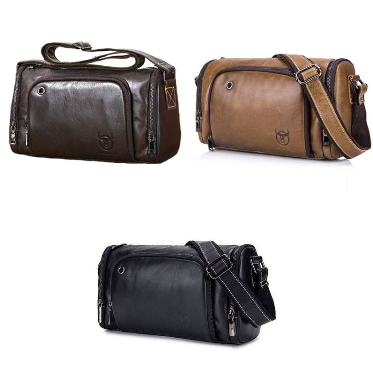 BULL CAPTAIN HKDJB - 001 Cowhide Messenger Bag Sports Men Single - shoulder Bag, Colour: Dark Brown - British D'sire