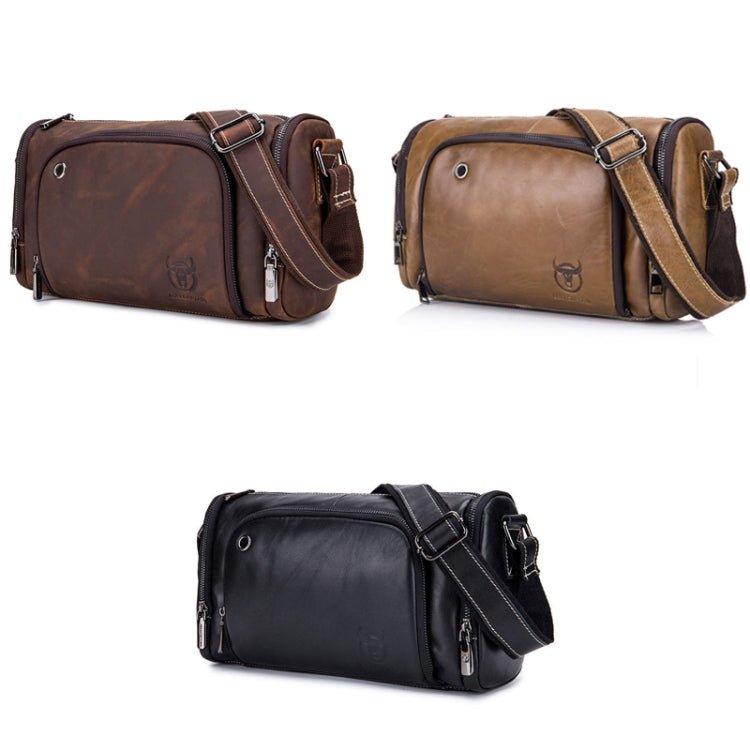BULL CAPTAIN HKDJB - 001 Cowhide Messenger Bag Sports Men Single - shoulder Bag, Colour: Yellow - British D'sire
