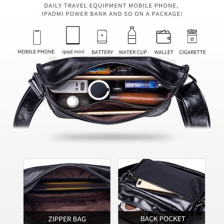 BULL CAPTAIN Leather Shoulder Messenger Bag For Men(Smog Blue) - British D'sire