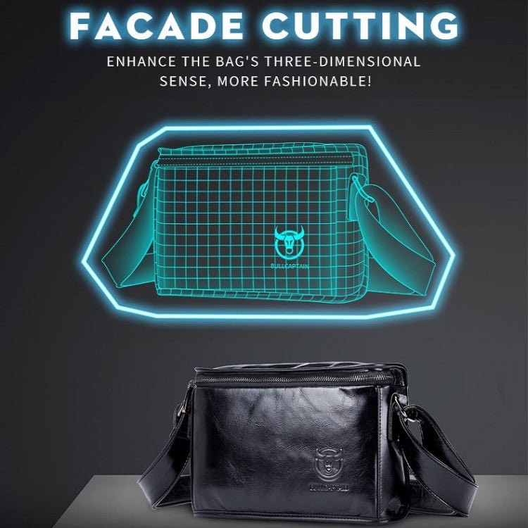 BULL CAPTAIN Leather Shoulder Messenger Bag For Men(Smog Blue) - British D'sire