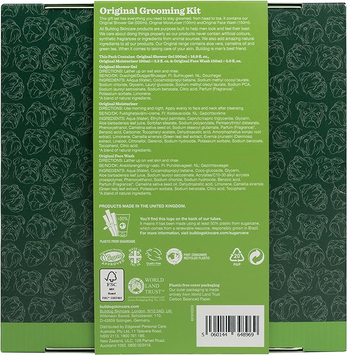 BULLDOG Skincare - Original Grooming Kit, Green - British D'sire