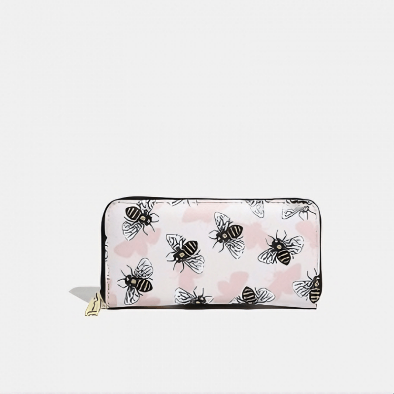 Bundle Bees All over Print Large Satchel Cross Body & Purse pink shadow - British D'sire