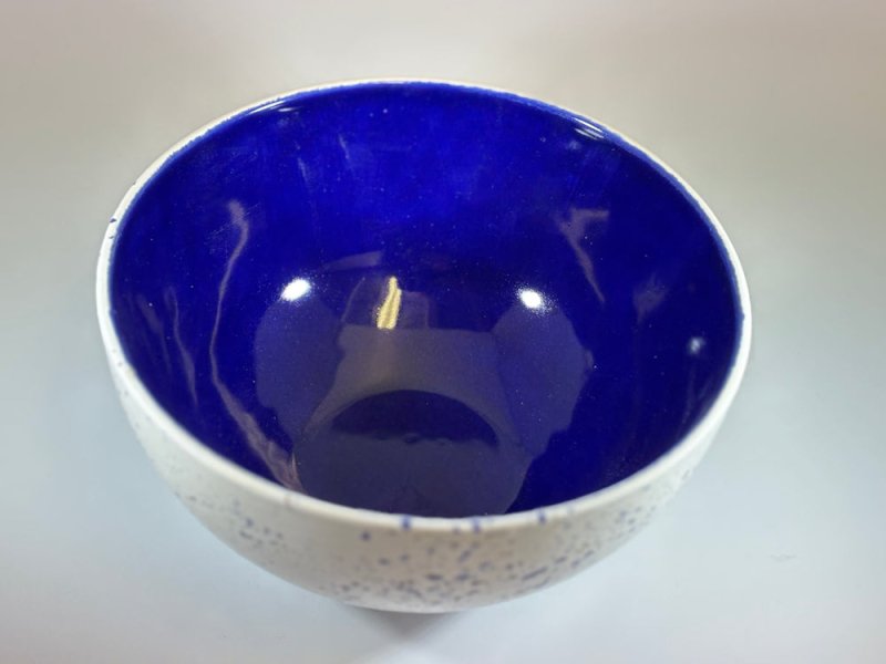 Butter Dish and Fruit Bowl Set - Blue Speckle glaze Secondary image