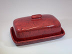 Butter Dish with Lid Speckled Red Glaze - Butter Dish - British D'sire
