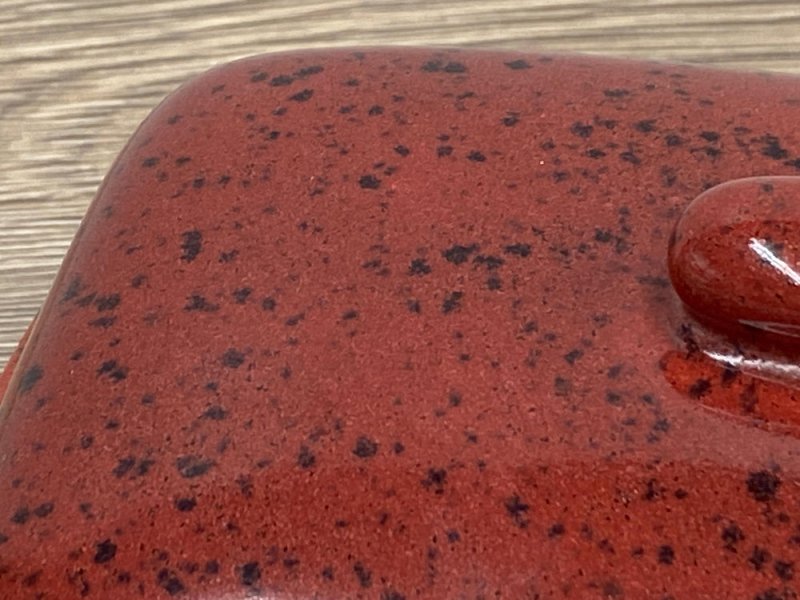 Butter Dish with Lid Speckled Red Glaze - Butter Dish - British D'sire