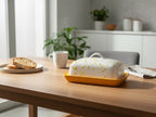 Butter Dish with White Lid Yellow Spots - Butter Dish - British D'sire