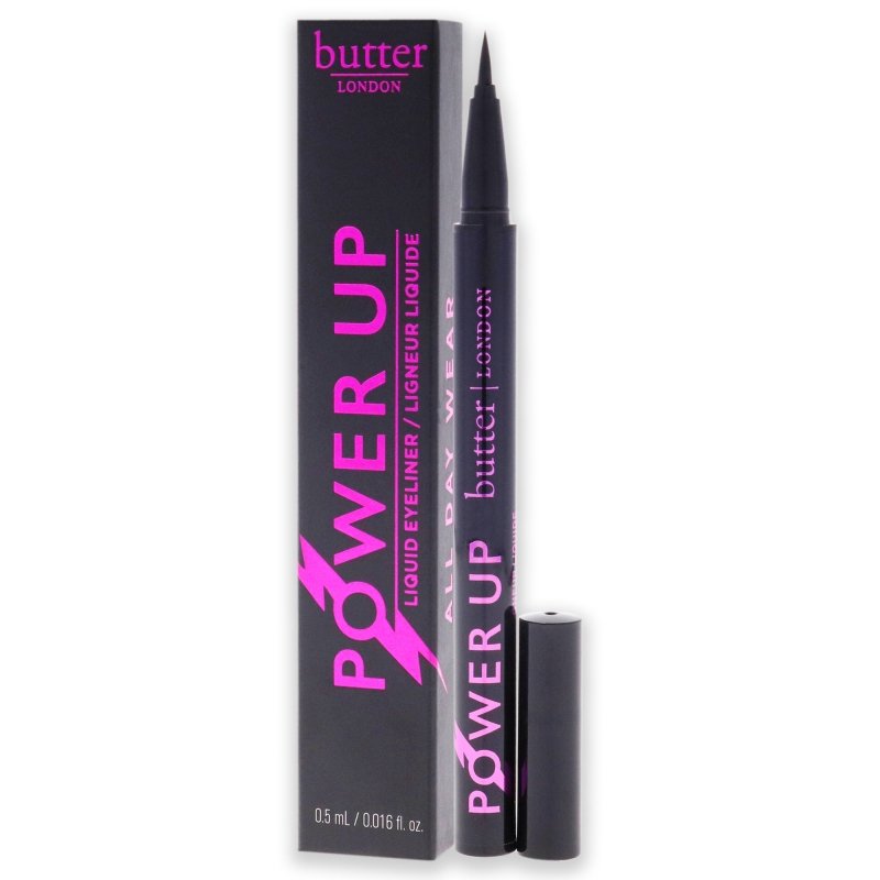Butter London - Power Up All Day Wear Liquid Eyeliner - Power Black for Women - 0.016 oz Eyeliner - Eyeliner - British D'sire