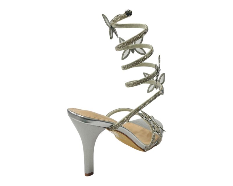 Butterfly Rhinestone Snake Anklet High Heel Sandals - Heels - British D'sire