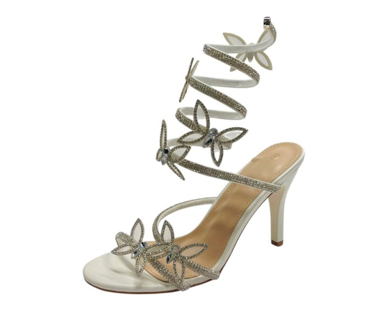 Butterfly Rhinestone Snake Anklet High Heel Sandals - Heels - British D'sire