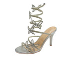 Butterfly Rhinestone Snake Anklet High Heel Sandals - Heels - British D'sire