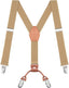Buyless Fashion Adjustable Suspenders for Kids - 26" Elastic Straps 1" - Leather Y Shape Back - 5151 - British D'sire