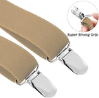 Buyless Fashion Adjustable Suspenders for Kids - 26" Elastic Straps 1" - Leather Y Shape Back - 5151 - British D'sire