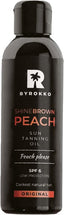 BYROKKO Shine Brown Premium Tanning Accelerator Peach Oil SPF6 (150 ml), Tan Accelerator for Sunbed & Outdoor Sun, Natural Ingredients. Almond Oil, Olive Oil, Vitamin E, Cacao Butter - British D'sire