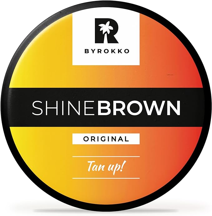 BYROKKO Shine Brown Sunbed Tanning Accelerator (210 ml), Sunbed Cream Effective in Sunbeds & Outdoor Sun, Achieve a Natural Tan with Natural Ingredients - British D'sire