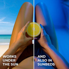 BYROKKO Shine Brown Tropical Sunbed Tanning Accelerator (190 g), Super Active Sunbed Cream for Maximum Tan, Effective in Sunbeds & Outdoor Sun, achieve a Natural Tan with Natural Ingredients - British D'sire