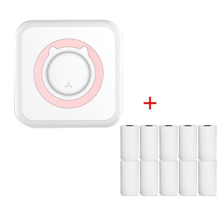 C15 Mini Student Bluetooth Inkless Photo Label Thermal Printer, Spec: Pink+10 Paper - British D'sire