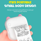 C26 Mini Portable Bluetooth Photo Label Thermal Printer, Spec: Blue+5 Paper+5 Stickers+3 Color Paper - British D'sire